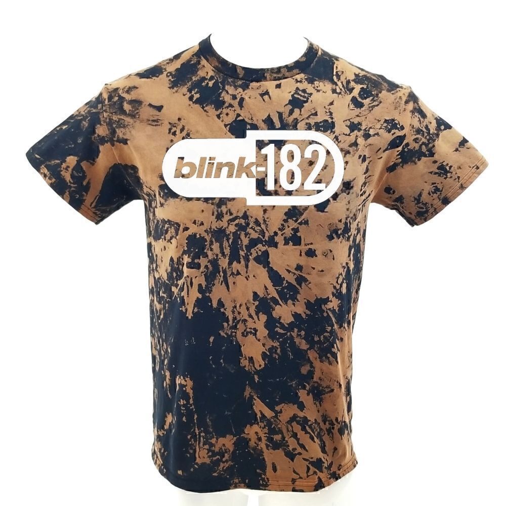 Blink 182 Acid Wash Distressed Vintage Style Band Tee Rock Tee Hip Hop Rap Tee